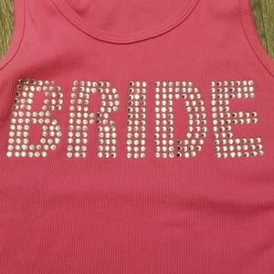 Pink Bride rhinestone tank